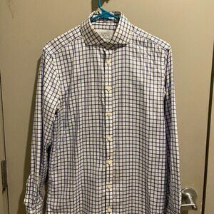 Charles Tyrwhitt Men's Non-Iron Blue Check Extra Slim Fit Shirt